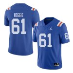 Men's Florida Gators #61 Brett Heggie NCAA Jordan Brand Royal Throwback Alternate Authentic Stitched College Football Jersey GAL0462JS